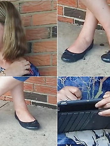 Candid Blue Ballet Flats And Capri Pants