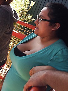 Candid Bbw Teen Cleavage