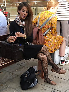 Street Pantyhose - Paki Milf Slut In Lace Tights