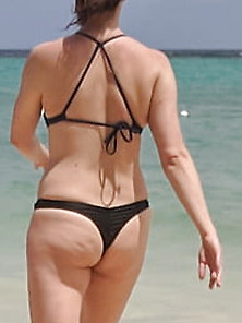 Amber In Black Thong Bikini