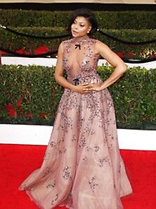 Taraji P.  Henson See Through To Nipples At 23Rd Annual Sag Award