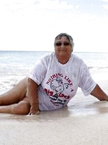 Mature Babe Posing Beach