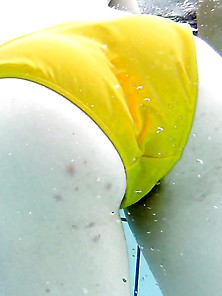 Several Sexy Butts At Pool