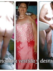 Mujer Madura Vestida Y Desnuda