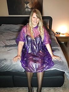 Purple Hood Rain Cape