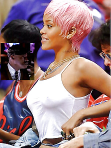 Rihanna Braless