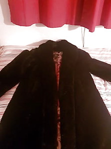 Faux Fur Coat And Satin Nightie