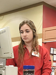 Cute Blonde Teen Cashier