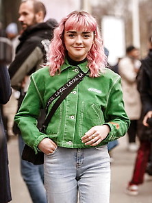 Maisie Williams Outside The Heron Preston Show