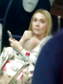 Train Blonde Teen On Train British