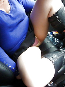 Upskirt In The Car