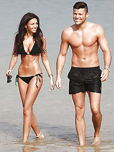 Michelle Keegan Black Bikini Candids In Dubai