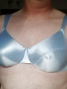 Blue Satin Bra