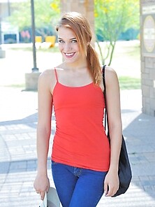 Anita Flashing On Campus